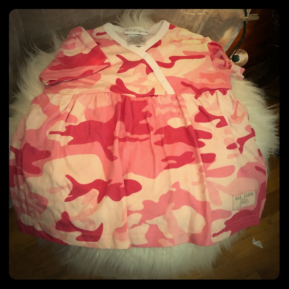🌸Lil Jellybean 6m Pink Camo Dress Onesie